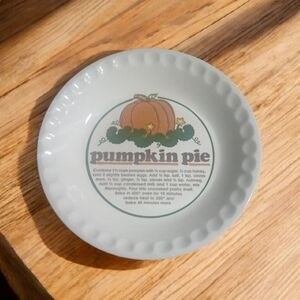 Vintage Pumpkin Pie Recipe Plate